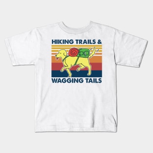 Hiking trails & wagging tails Kids T-Shirt